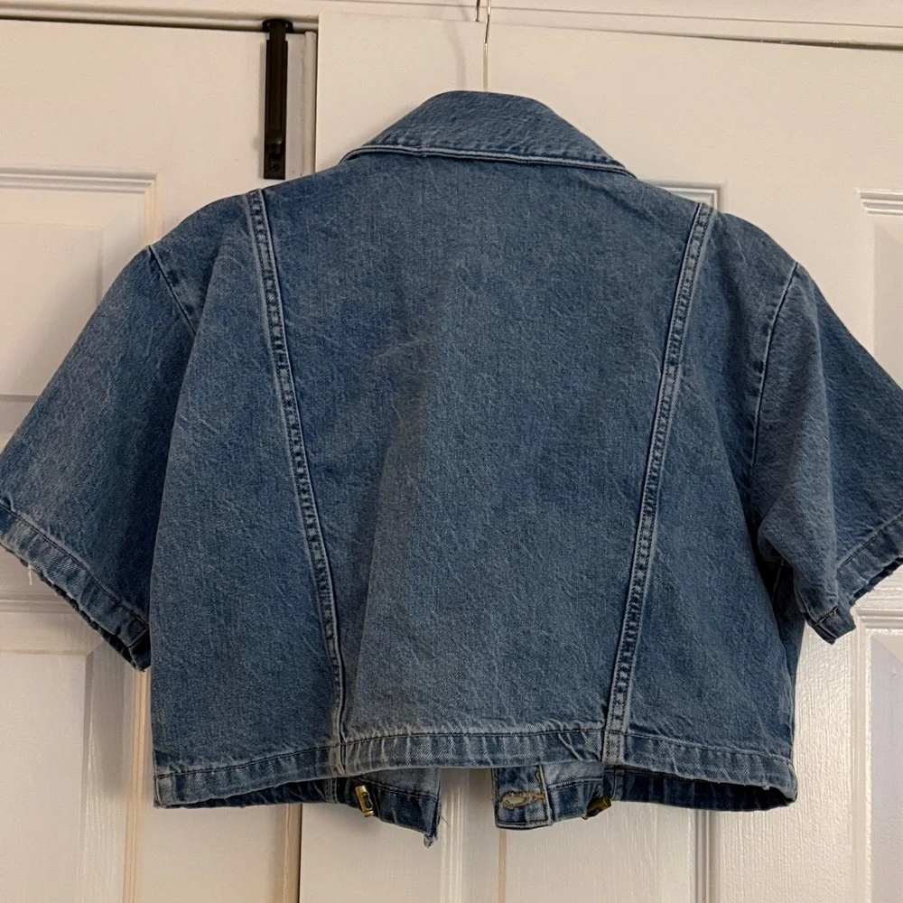 Zara Denim Cropped Jacket - Picture 3 of 3